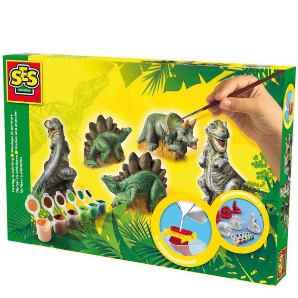 SES Creative Sadrový trojkomplet Dinosaury