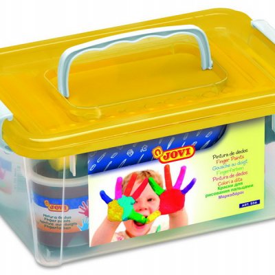 Jovi Prstové farby Školský box, 6 x 125ml + príslušenstvo