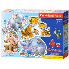 Castorland Puzzle sada 4v1 Exotické zvieratá