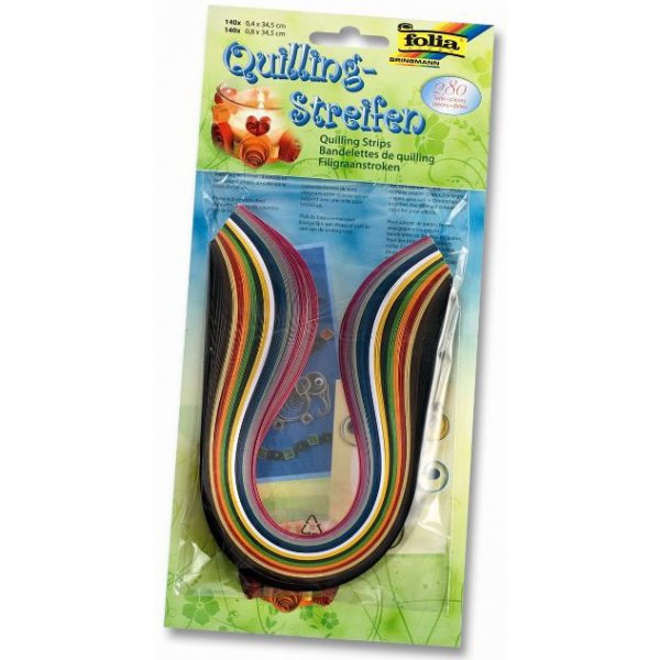 Folia Quilling papierové prúžky rôzne farby, 280 ks