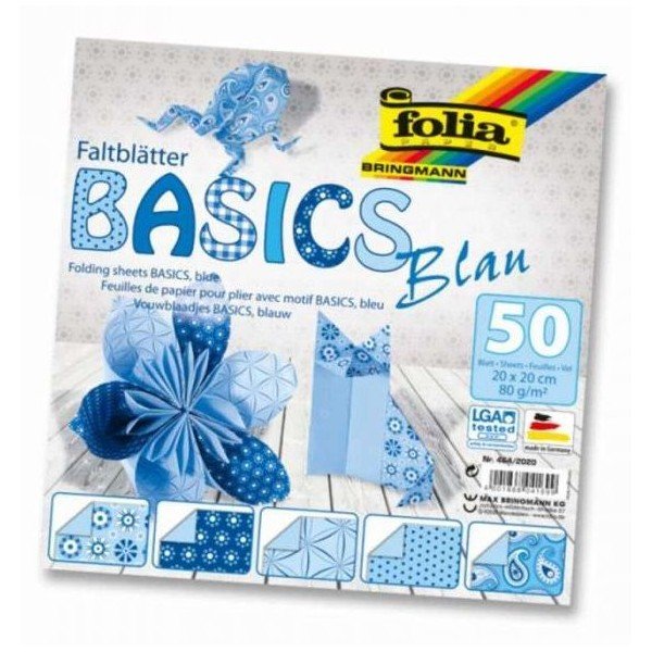 Folia Origami papier Basics Modrý, 50 ks