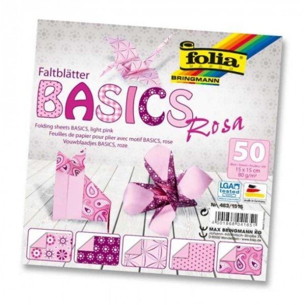 Folia Origami papier Basics Ružový, 50 ks