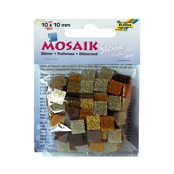 Folia Mozaikové kamienky trblietavé 190 ks, 10 x 10 mm