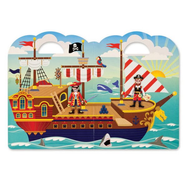 Melissa & Doug - Zošit s adhéznymi samolepkami Piráti, 51+