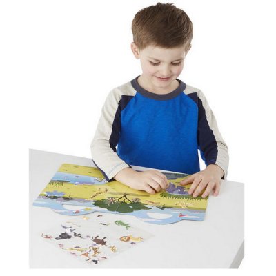 Melissa & Doug - Zošit s adhéznymi samolepkami Safari, 42+