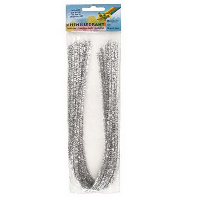 Folia Ženilkové modelovacie drôtiky strieborné 50 cm, 10 ks