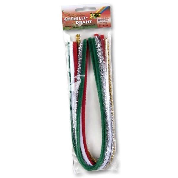 Folia Ženilkové modelovacie drôtiky vianočné 50 cm, 10 ks