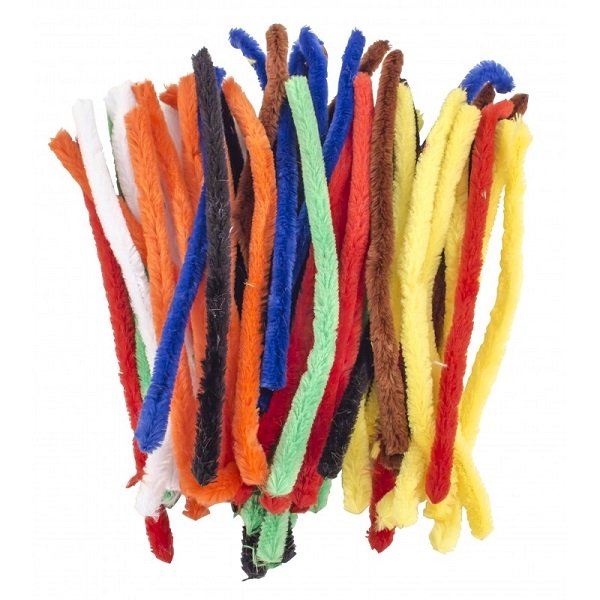 Playbox Chenille farebné hrubé 28 cm, 50 ks