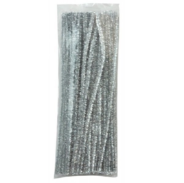 Playbox Chenille strieborné 30 cm, 100 ks