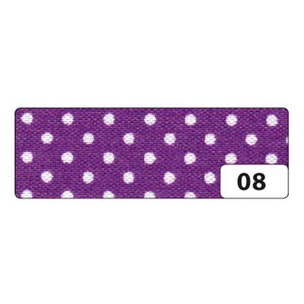 Folia Textilná Fabric Tape dekoračná páska - Fialová s bielymi bodkami