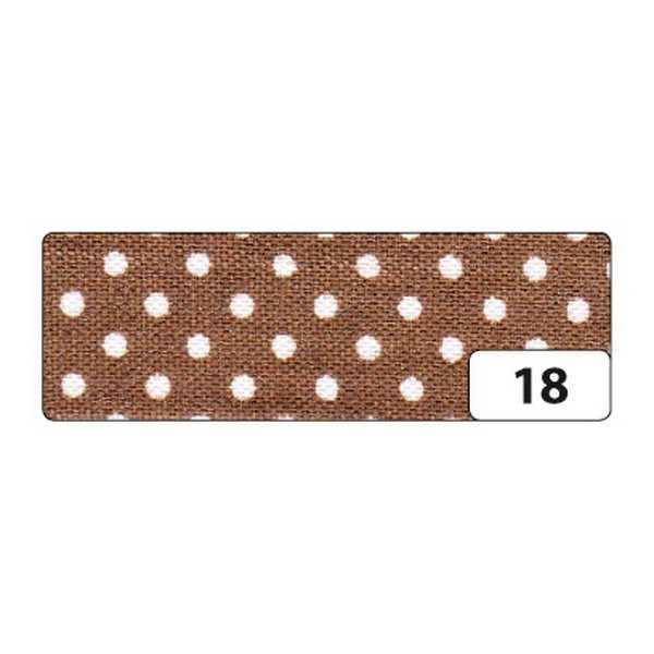Folia Textilná Fabric Tape dekoračná páska - Hnedá s bielymi bodkami
