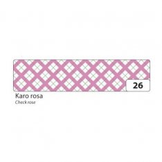 Folia Washi Tape - dekoračná lepiaca páska - Károvaná ružová