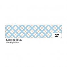 Folia Washi Tape - dekoračná lepiaca páska - Károvaná svetlo modrá
