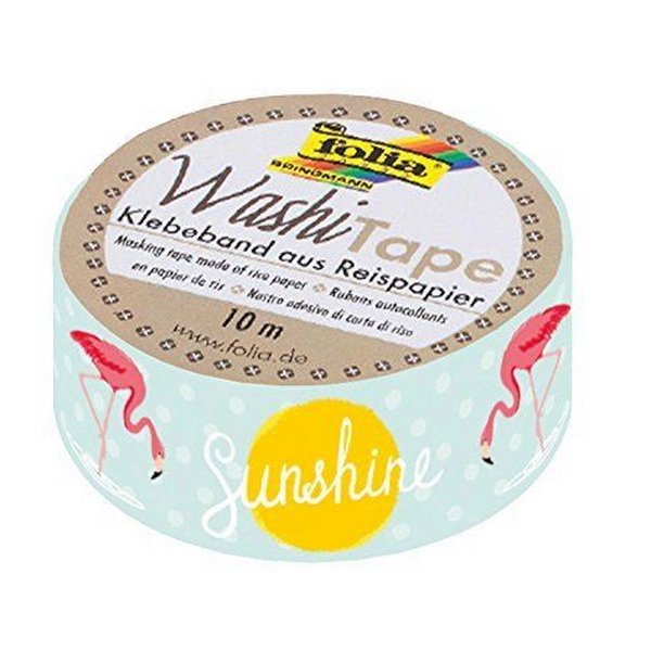 Folia Washi Tape - dekoračná lepiaca páska - Plameniaci