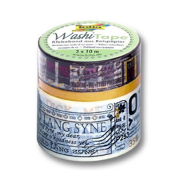 Folia Washi Tape - dekoračná lepiaca páska - Poézia, 3 ks