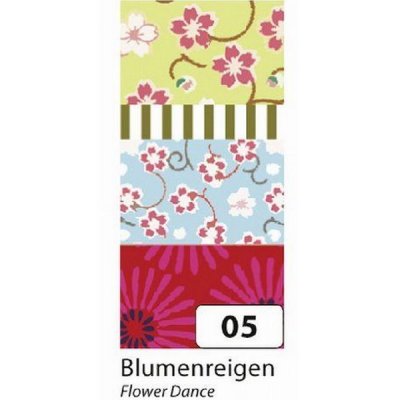 Folia Washi Tape - dekoračná lepiaca páska - Tanec kvetín, 4 ks