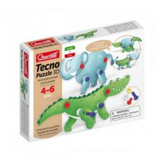 Quercetti Tecno Puzzle 3D - slon a krokodíl