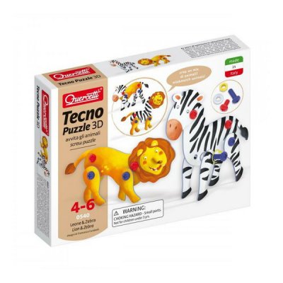 Quercetti Tecno Puzzle - lev a zebra