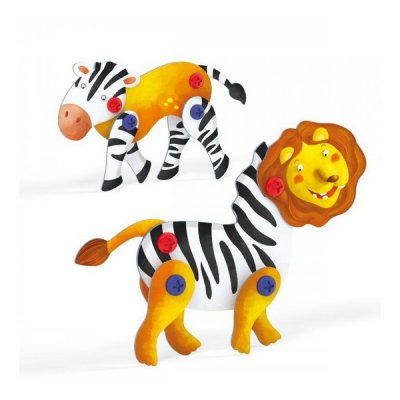 Quercetti Tecno Puzzle - lev a zebra