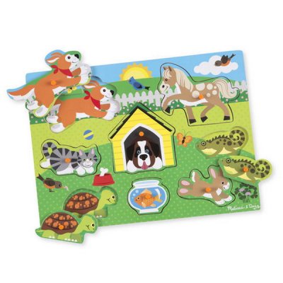 Melissa & Doug - Drevené puzzle - Domáci maznáčikovia