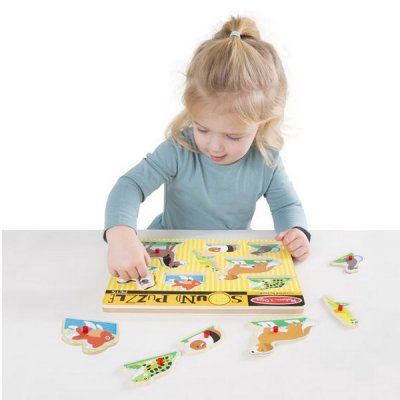 Melissa & Doug - Drevené puzzle so zvukmi - Domáce zvieratká