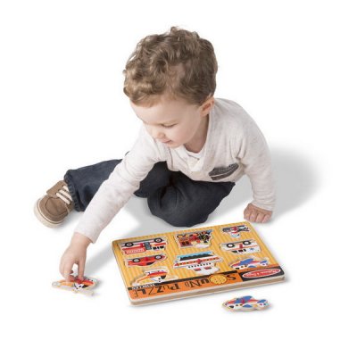 Melissa & Doug - Drevené puzzle so zvukmi - Dopravné prostriedky