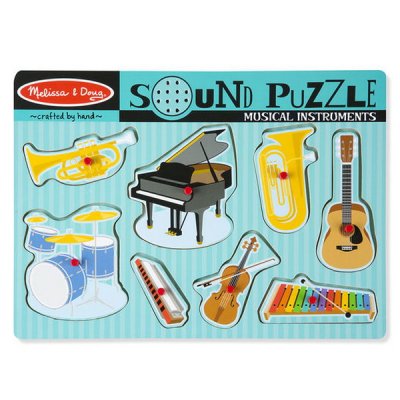 Melissa & Doug - Drevené puzzle so zvukmi - Hudobné nástroje