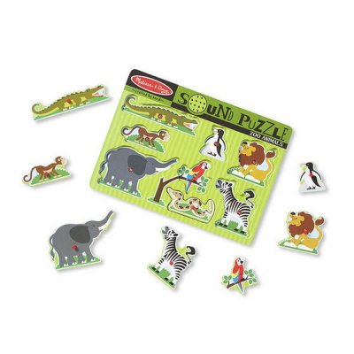 Melissa & Doug - Drevené puzzle so zvukmi - ZOO