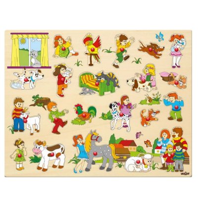 Woody Maxi vkladacie puzzle rodina, 21 ks