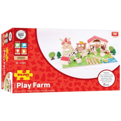 Bigjigs Toys Veľká drevená farma