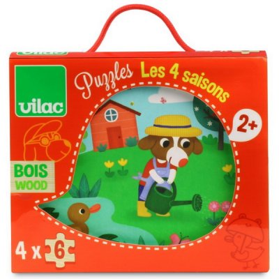Vilac Drevené puzzle 4v1 Ročné obdobia, 6 dielikov