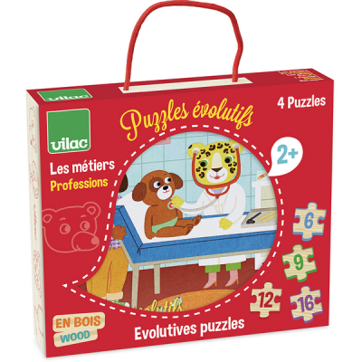 Vilac Drevené puzzle 4v1 Povolania