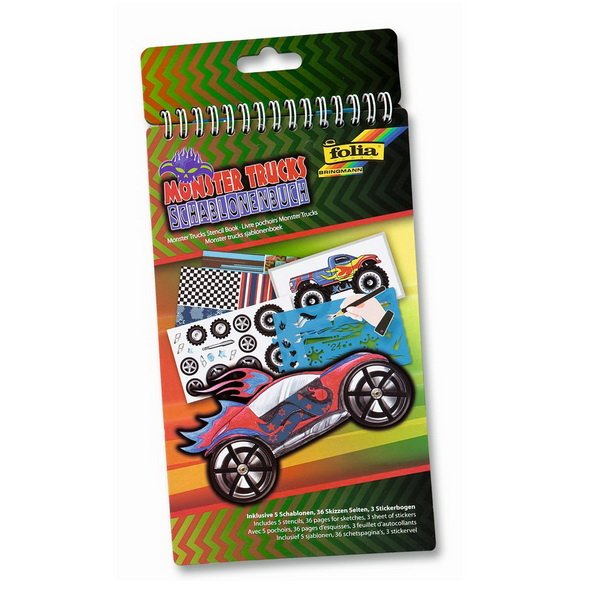 Folia Kniha so šablónami Monster Trucks