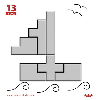 Logická skladačka Pentomino, 60 ks + pracovné karty, 24 ks