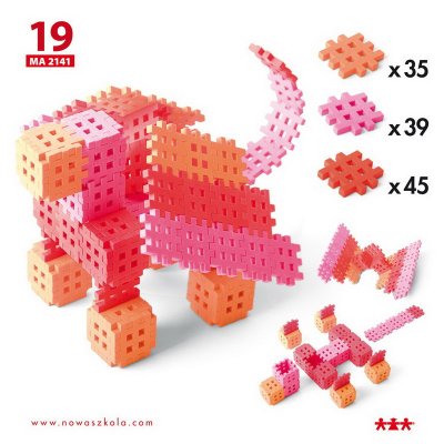 Školská plastová 3D stavebnica Mriežky, 500 ks