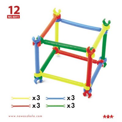 Pracovné karty pre plastovú 3D stavebnicu Paličky, 24 ks