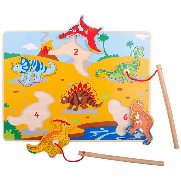 Bigjigs Toys Drevený lov dinosaurov