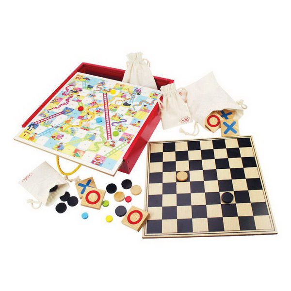 Bigjigs Toys Súbor drevených hier 4v1