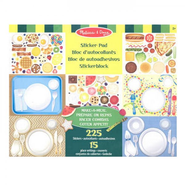 Melissa & Doug - Blok s adhéznymi samolepkami Jedlo, 150+