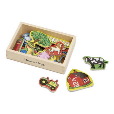 Melissa & Doug - Drevená magnetická Farma, 20 ks