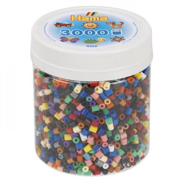 Hama zažehlovacie korálky v tube Základné mix, 3000 ks