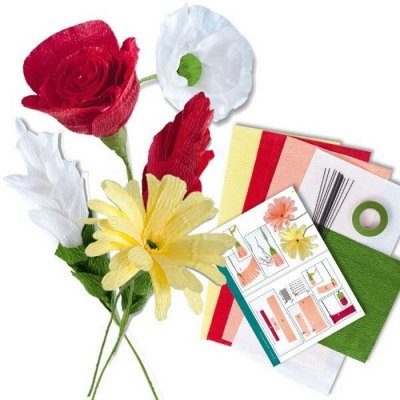 Folia Sada na výrobu kvetov z krepového papiera, 21 dielov