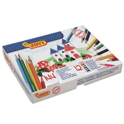 Školský box Pastelky drevené šesťhranné, 144 ks