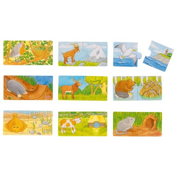 Goki Minipuzzle Kto kde žije?
