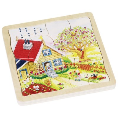 Goki Viacvrstvové puzzle Štyri ročné obdobia, 54 dielikov