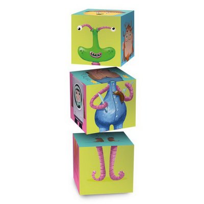 Dino Drevené kreatívne kocky Príšerky, 4x3