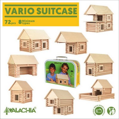 Walachia drevená stavebnica VARIO kufrík 72, 8 modelov