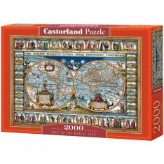 Castorland Puzzle Mapa sveta 1639, 2000 dielikov