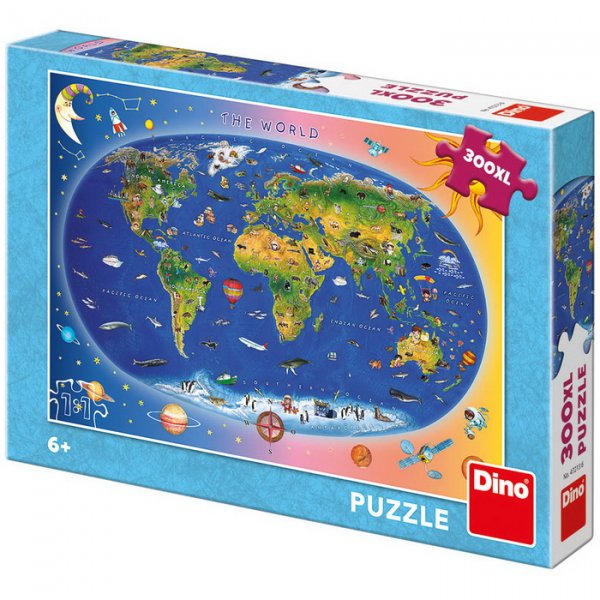 Dino Puzzle Detská mapa, 300 XL dielikov