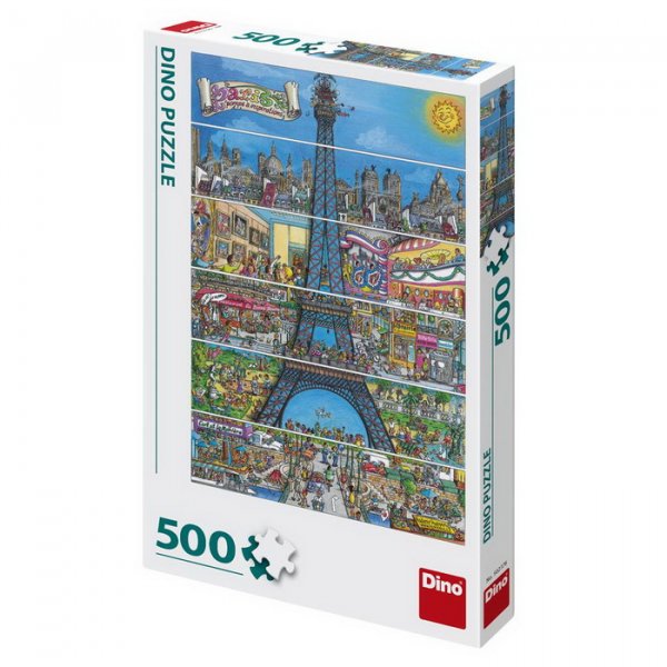 Dino Puzzle Kreslená Eiffelova vež, 500 dielikov